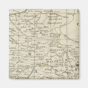 Map of the Seat of War in France Magnet