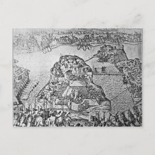 Map of the Siege of Malta in 1565 Postcard