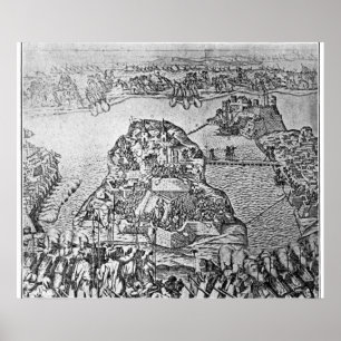 Map of the Siege of Malta in 1565 Poster