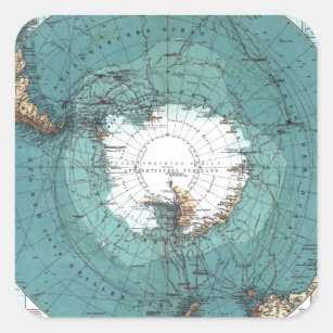 Map of the South Pole Square Sticker