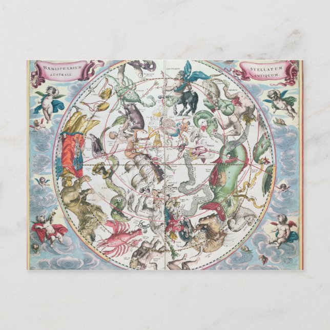 Map of the Southern Hemisphere 2 Postcard (Front)