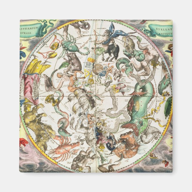 Map of the Southern Hemisphere, from 'The Celestia Magnet (Front)