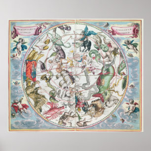 Map of the Southern Hemisphere Poster