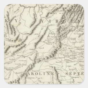 Map of the southern provinces of the United States Square Sticker
