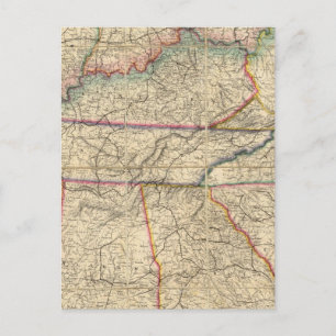 Map of The Southern States of America Postcard