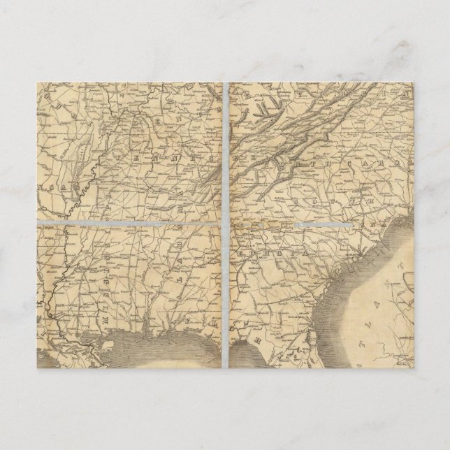 Map Of The Southern States Postcard (Front)