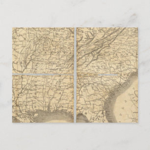 Map Of The Southern States Postcard