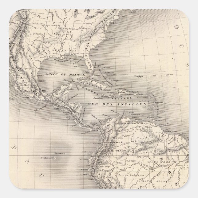 Map of the Spanish Empire in the Americas Square Sticker (Front)