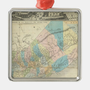 Map Of The State Of California Metal Ornament