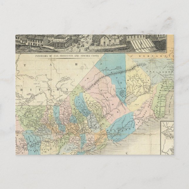 Map Of The State Of California Postcard (Front)