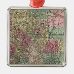 Map of the State of Colorado Metal Tree Decoration