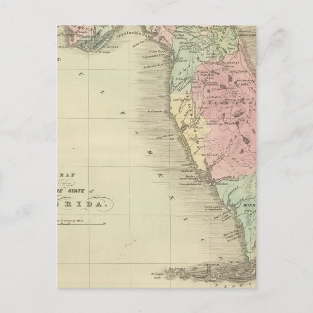 Map of the State of Florida Postcard (Front)