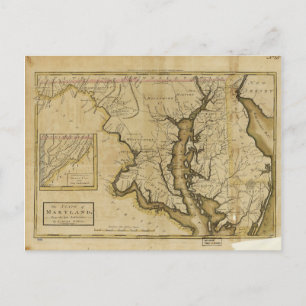 Map of the State of Maryland (1795) Postcard