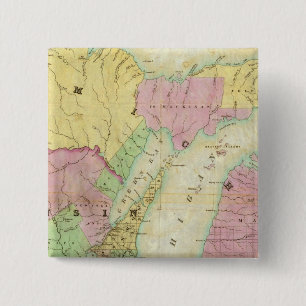 Map of the State of Michigan 15 Cm Square Badge