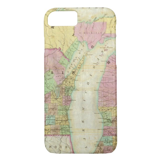 Map of the State of Michigan Case-Mate iPhone Case (Back)