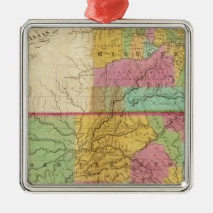 Map of the State of Missouri Metal Ornament