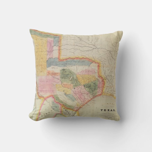 Map of the state of Texas | 1835 Cushion (Front)