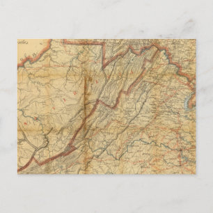 Map of the state of Virginia Postcard
