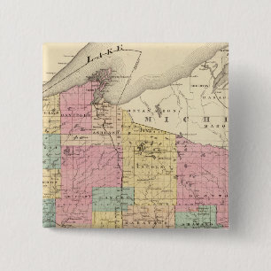 Map of the State of Wisconsin 15 Cm Square Badge
