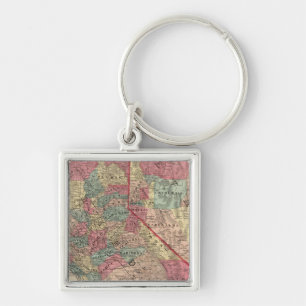 Map of the States of California and Nevada Key Ring