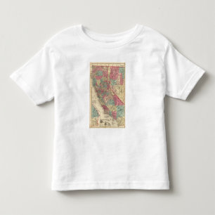 Map of the States of California and Nevada Toddler T-Shirt