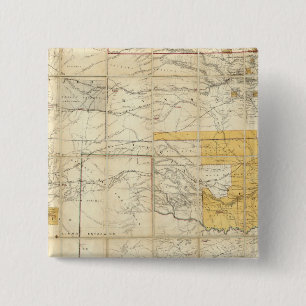Map Of The States Of Kansas And Texas 15 Cm Square Badge