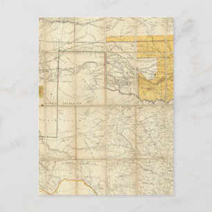 Map Of The States Of Kansas And Texas Postcard