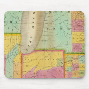 Map of the States Of Ohio Indiana & Illinois Mouse Pad