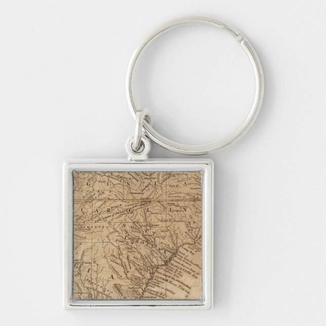Map of the States of Virginia and North Carolina Key Ring (Front)