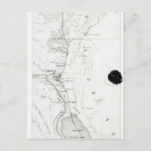 Map of the Suez Canal, c.1869 Postcard