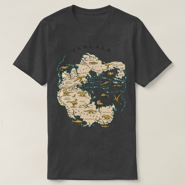 map of the supercontinent Pangaea T-Shirt (Design Front)