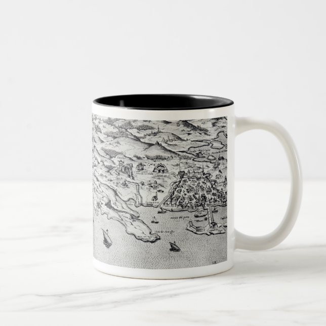 Map of the Taking of Tunis Two-Tone Coffee Mug (Right)