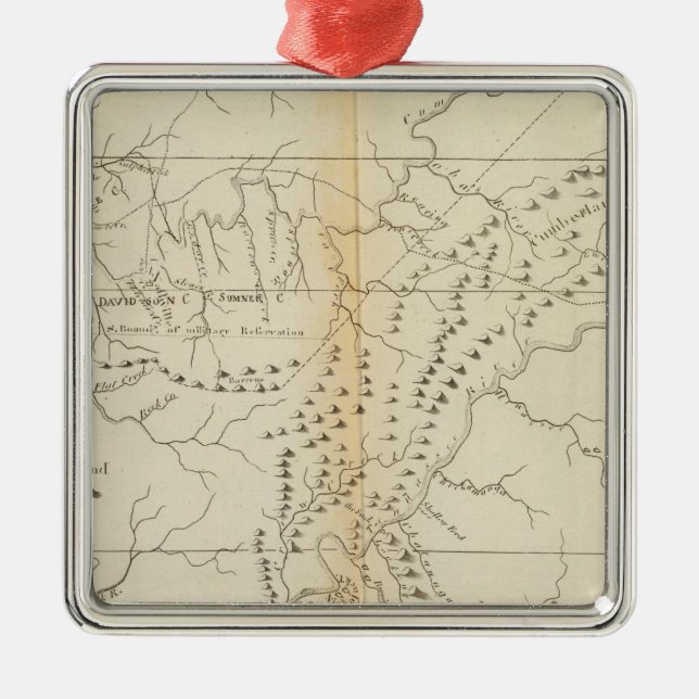 Map of The Tennessee Metal Tree Decoration (Front)