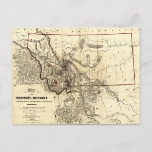 Map of the Territory of Montana (1865) Postcard