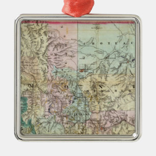Map Of The Territory Of Montana Metal Ornament