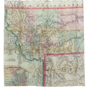Map Of The Territory Of Montana Shower Curtain