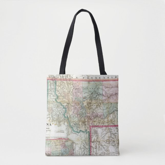 Map Of The Territory Of Montana Tote Bag (Front)