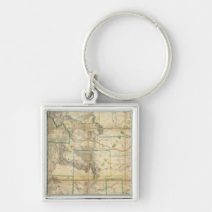 Map Of The Territory Of The United States 2 Key Ring