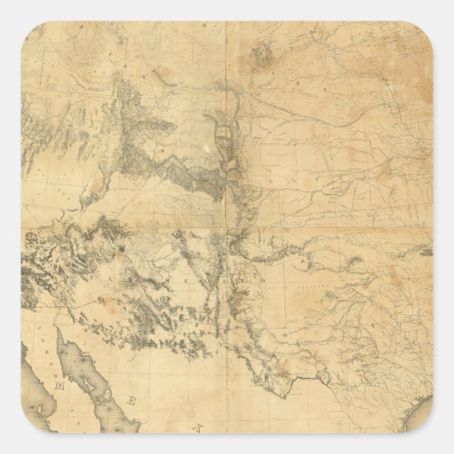 Map of The Territory of The United States Square Sticker (Front)