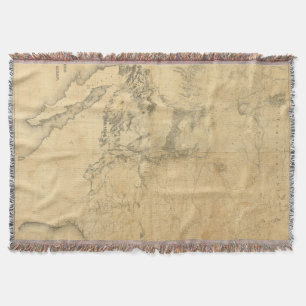Map of The Territory of The United States Throw Blanket