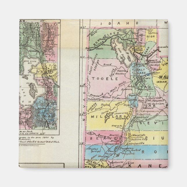 Map of the Territory of Utah Magnet (Front)