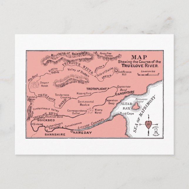 Map of the Truelove River Postcard (Front)