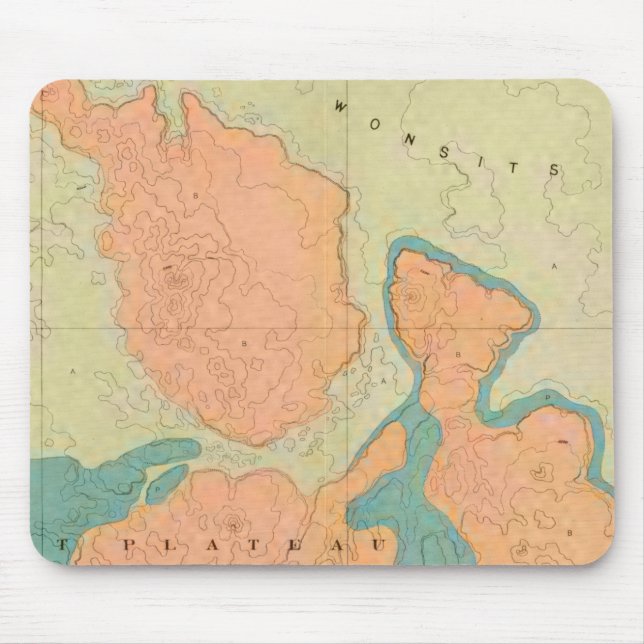 Map Of The Uinkaret Plateau Mouse Pad (Front)