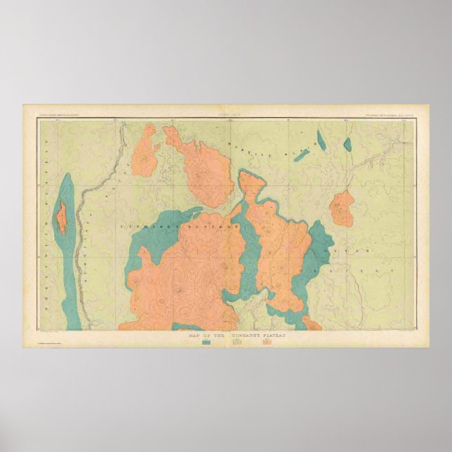 Map Of The Uinkaret Plateau Poster (Front)