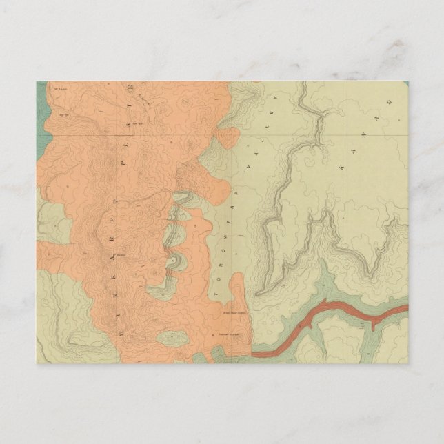Map Of The Uinkaret Plateau South Half Postcard (Front)