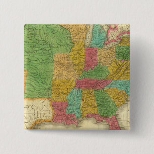 Map of the United States 15 Cm Square Badge