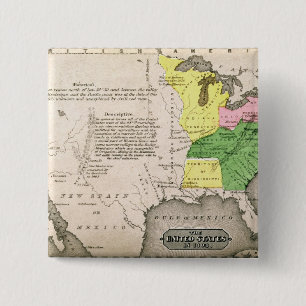 Map of the United States 15 Cm Square Badge