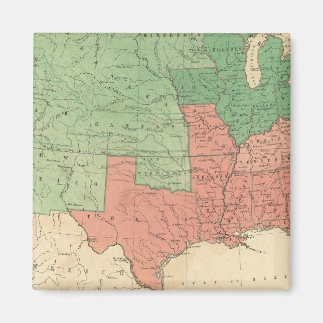 Map of The United States 2 Magnet (Front)