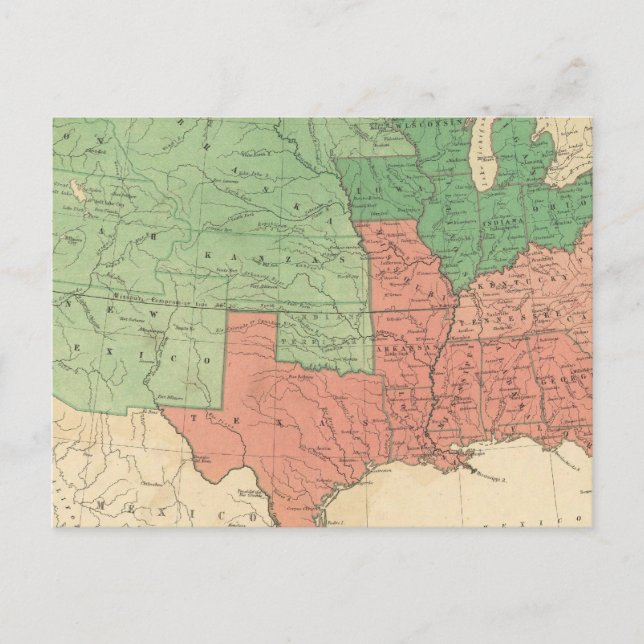 Map of The United States 2 Postcard (Front)