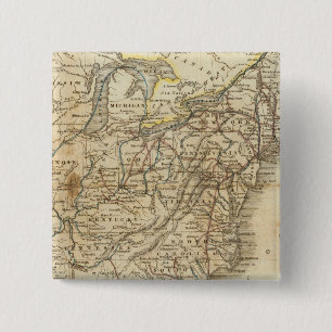 Map Of The United States 3 15 Cm Square Badge